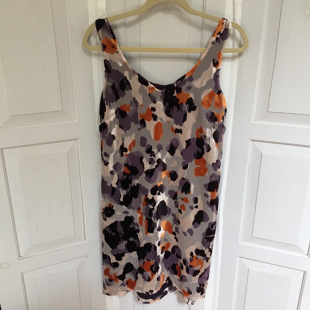 CAbi Gray, Purple and Orange Mini Dress